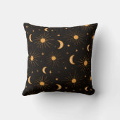 オレンジボホムーンとダークブラウンの太陽 クッション (裏面)