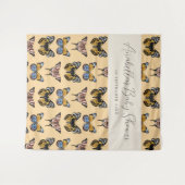 オレンジボホモダンバタフライガールベビーシャワー タペストリー (正面(横))