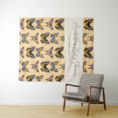 オレンジボホモダンバタフライガールベビーシャワー タペストリー (インサイチュ(横))