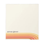 オレンジボホレトロストライプズ ノートパッド (正面)