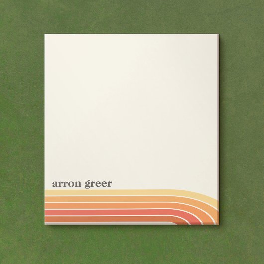 オレンジボホレトロストライプズ ノートパッド