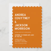 オレンジボホレトロ70sディスコ結婚ーズ 招待状 (正面)