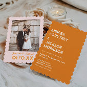 オレンジボホレトロ70sディスコ結婚ーズ 招待状