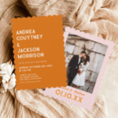 オレンジボホレトロ70sディスコ結婚ーズ 招待状