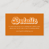 オレンジボホレトロ70s結婚詳細Qrコード エンクロージャーカード (正面)