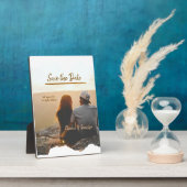 オレンジボホ写真付きモダンカップル名を保存 フォトプラーク (側面)