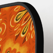 オレンジボホ抽象芸術花模様装飾品 ピックルボールラケット (左詳細)