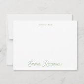 オレンジボホ春ワイルドフラワーパターンスクリプト ノートカード (正面)