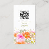 オレンジボホ野生の花の水色メイクアップ髪 名刺 (裏面)