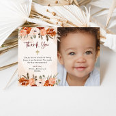 オレンジボホ |水彩赤面バプテスマ写真 サンキューカード