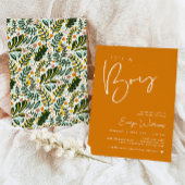 オレンジボーイベビーシャワーミニマル招待状 招待状