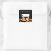 オレンジボーガーリーキリンプリントブティックプライスラベル スクエアシール (バッグ)