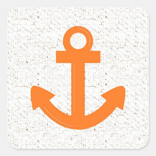 オレンジボートいかり動揺してシール スクエアシール (正面)