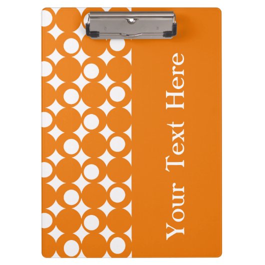 オレンジボーモダンルデザイン付きカスタム文字 クリップボード (正面)