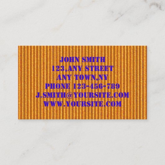 オレンジボール紙の名刺のテンプレート 名刺 (正面)