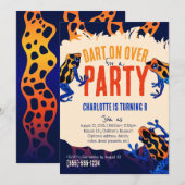 オレンジポイズンダートフロッグの誕生日招待状 招待状 (正面/裏面)