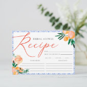 オレンジポイタリアンッタノブルーブライダルシャワーレシピ エンクロージャーカード (スタンド正面)