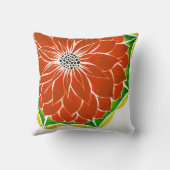 オレンジポインセチアのデザイン クッション (裏面)
