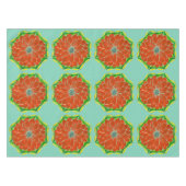 オレンジポインセチアのデザイン テーブルクロス (正面(横))