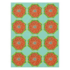 オレンジポインセチアのデザイン テーブルクロス