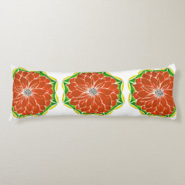 オレンジポインセチアのデザイン ボディピロー
