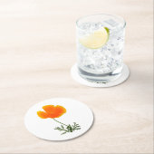 オレンジポッピー丸型紙コースター ラウンドペーパーコースター (インサイチュ)