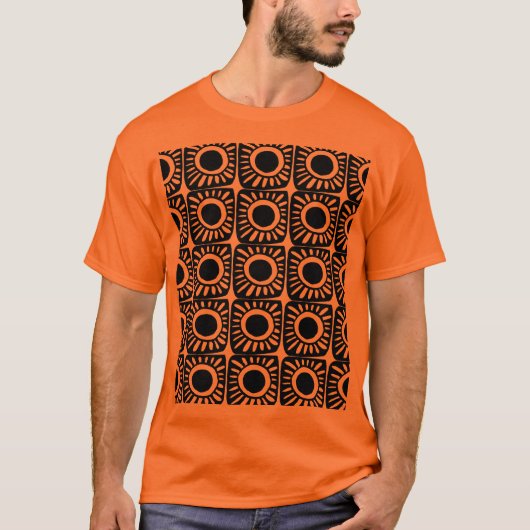 オレンジポップ・アートののデザイン Tシャツ (正面)