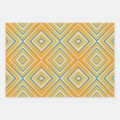 オレンジポップ・アートの色の代替ダイヤモンドパターン ラッピングペーパーシート (正面2)