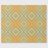 オレンジポップ・アートの色の代替ダイヤモンドパターン ラッピングペーパー (フラット)