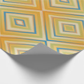 オレンジポップ・アートの色の代替ダイヤモンドパターン ラッピングペーパー (角)