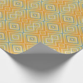 オレンジポップ・アートの色の代替ダイヤモンドパターン ラッピングペーパー (角)