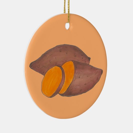 オレンジポテトヤムソウルフードサツマイモ セラミックオーナメント (右)