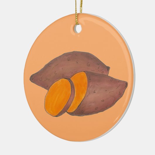 オレンジポテトヤムソウルフードサツマイモ セラミックオーナメント (左)
