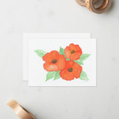 オレンジポピーのノートカード ノートカード (正面/裏面インサイチュ)