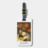 オレンジポピーオリエンタルキャットカスタム ラゲッジタグ (正面縦)