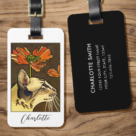 オレンジポピーオリエンタルキャットカスタム ラゲッジタグ