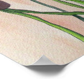 オレンジポピーオリジナル水彩花アート ポスター (角)