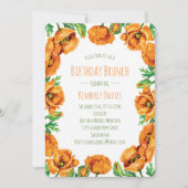 オレンジポピードット誕生日ブランチ 招待状 (正面)
