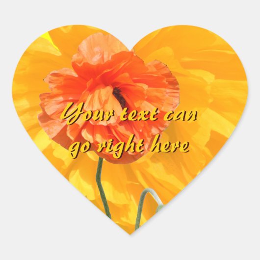 オレンジポピーハートスタンプ ハートシール (正面)