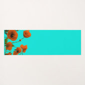 オレンジポピーフラワーズフローラモノグラムイニシャルギフト ヨガマット (裏面(横))