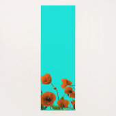 オレンジポピーフラワーズフローラモノグラムイニシャルギフト ヨガマット (裏面)