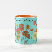 オレンジポピーフラワーズ「宇宙を信じる」アクア マグカップ (中央)