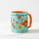 オレンジポピーフラワーズ「宇宙を信じる」アクア マグカップ (正面右)