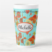 オレンジポピーフラワーズ「宇宙を信じる」 カフェラテマグ (正面)