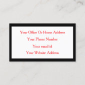 オレンジポピーフローラガーデン気にローンブラック 名刺 (裏面)