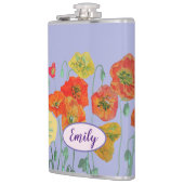 オレンジポピーフローラフラワーパステルパープル薄紫 フラスク (左)