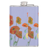 オレンジポピーフローラフラワーパステルパープル薄紫 フラスク (裏面)