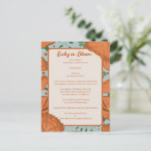 オレンジポピーベビー開花シャワー招待状 ポストカード (スタンド正面)