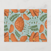 オレンジポピーベビー開花シャワー招待状 ポストカード (裏面)