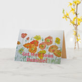 オレンジポピー水の色が良いカードを取得 カード (黄色い花)